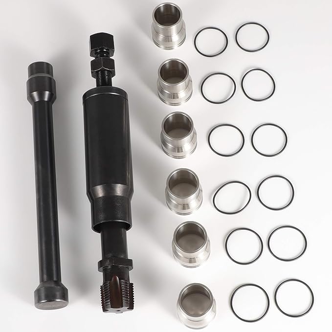 Injector Sleeve Cup Removal Installation Tool with Parts Kit for Cat 3126 / 3126B Caterpillar C7 C9 with Style HUEI injectors