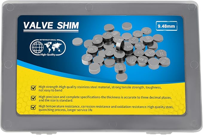 9.48mm Valve Shim Kit for Suzuki LTZ400 QuadSport Z LT-R450 LT-R450Z QuadRacer,for Honda CRF450R CRF250R,for Yamaha YZ250F YZ450F YFZ450R YZ450F WR250F Arctic Cat DVX 400 ATV(208pcs)
