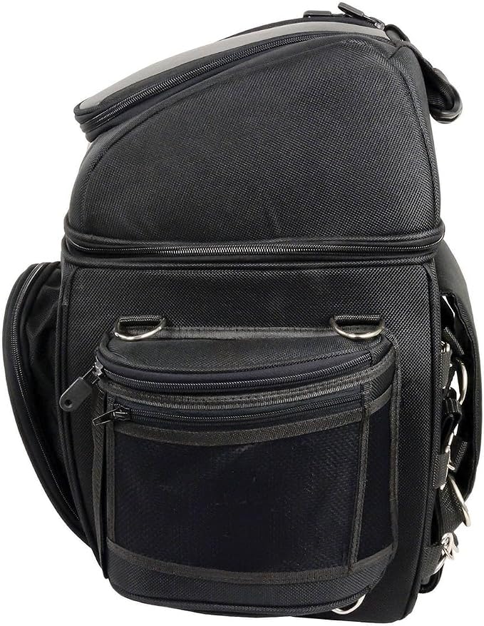 Milwaukee Leather SH682 Medium Black Motorcycle Textile Sissy Bar Travel Bag - Medium