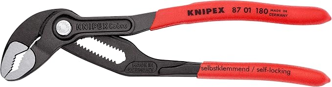 KNIPEX Tools - Alligator Water Pump Pliers (8801250), 10-Inch & - 8701180 Knipex 87 01 180 7-1/4-Inch Cobra Pliers