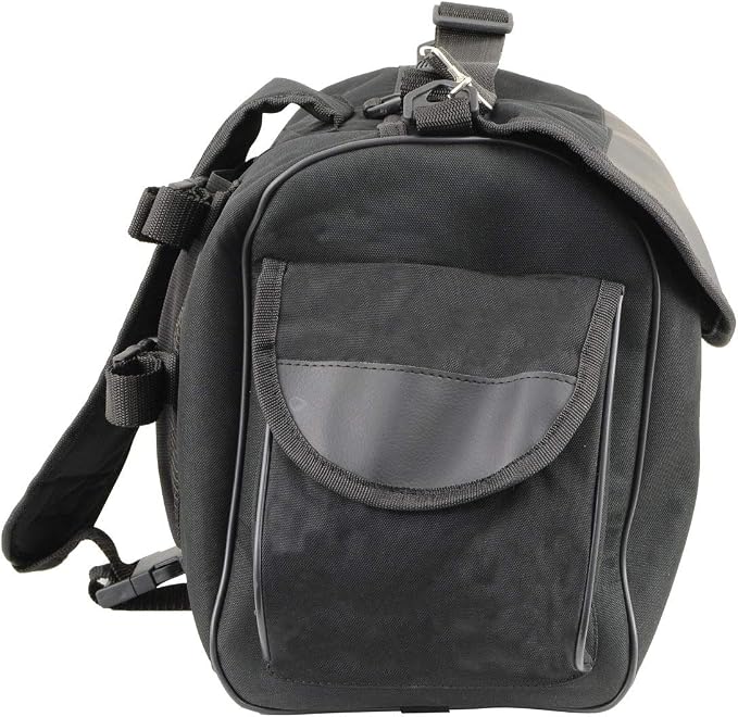 Milwaukee Leather SH630 Medium Black Textile Motorcycle Sissy Bar Duffle Bag - Medium