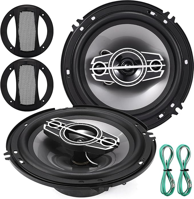 6" 4-Way Dome Tweeters Coaxial Car Speakers, 350 Watts Car Audio Speakers with PEI Dome Tweeters, 4 Ohm Vehicle Coaxial Speaker for Universal Car Stereo Speaker Replacement (Pair)