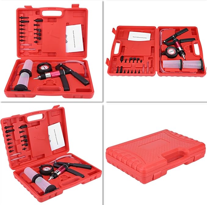 Ventilation Kit Brake, Manometer Hand Vacuum Pump Tester Set with Adapters Fluid Brake Replacement Tool Clutch Ventilation System, for Cars, Motorcycles, Trucks