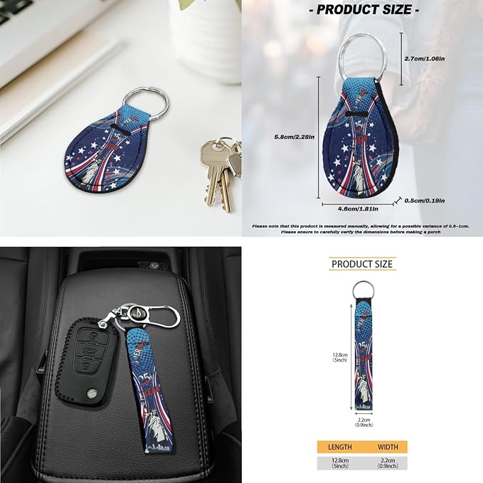 Statue of Liberty Print Car Seat Covers Front and Back Full Set 250 Year Decorative Headrest Covers Steering Wheel Cover Safety Belt Pads Armrest Cushion and Cup Coasters