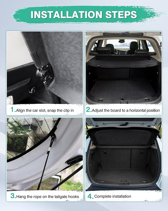 Powerty Cargo Cover for 2023-2025 Honda HRV HR-V, Trunk Cover Privacy Screen Rear Cover Cargo Security Shade for HRV Accessories