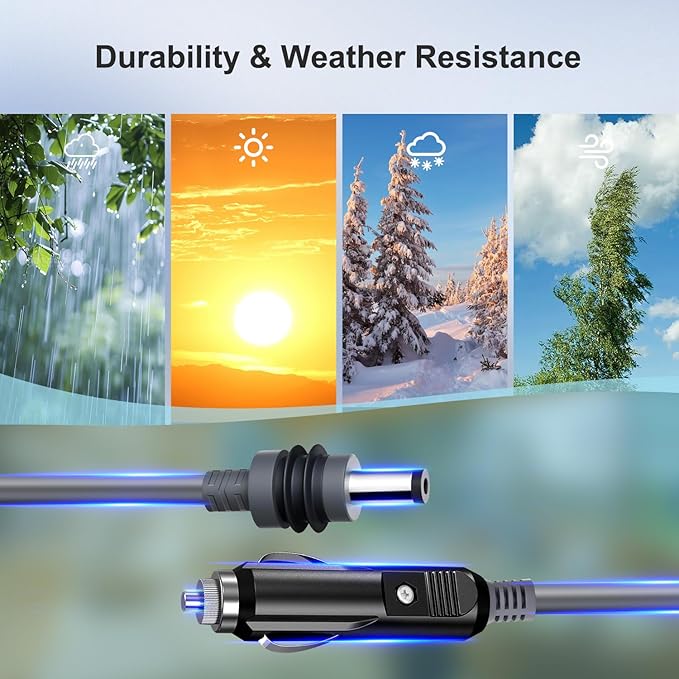 Starlink Mini Cable 12V Power Cable 16.4 FT/ 5M, Starlink Mini Accessories 16AWG Cigarette Lighter to DC Cord, 12V - 48V Car Charger Car Adapter