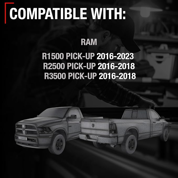 Rear View Backup Camera, Reverse Park Assist - Compatible with 2016-2023 RAM 1500, 2016-2018 RAM 2500/3500 Pickup - OEM 68274731AE, CH1960105