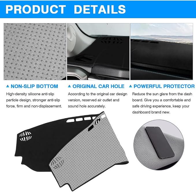 Autorder Dashboard Cover Mat for 2022 2023 2024 2025 2026 Toyota Tundra Accessories Dash Cover Flannel Dash Mat Sunshade Glare UV Rays Protector