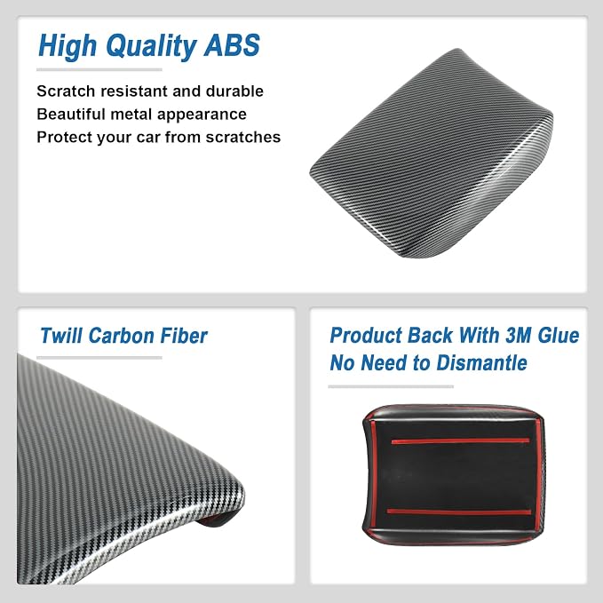 Carbon Fiber Center Console Armrest Storage Box Cover Compatible with 2017-2022 Honda CR-V CRV
