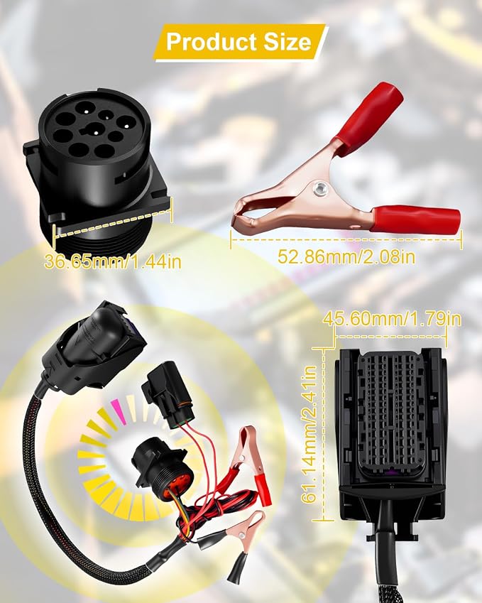 Engine Diagnostic Cable Adapter Compatible with MX13 EPA17 ACM Engine, Diagnostic Wiring Harness for Heavy Duty Commercial Trucks, Fault Detection Cable