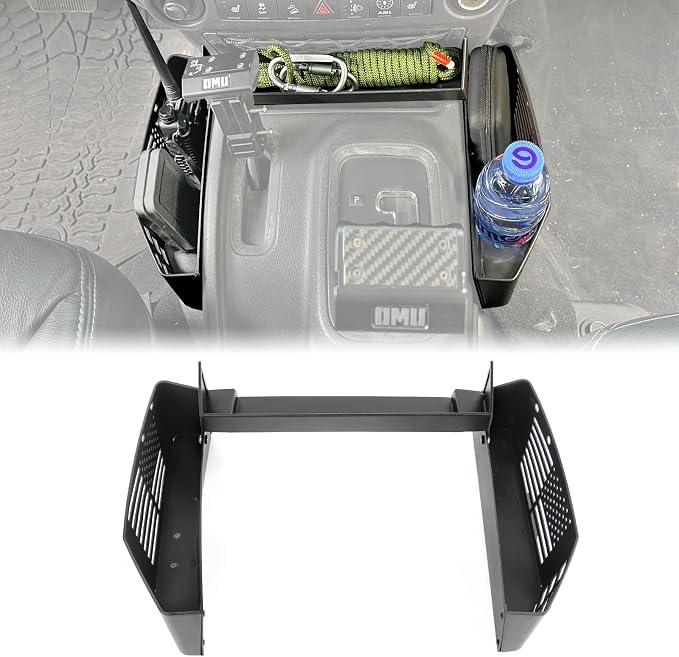 MAIKER Upgrade JK Metal Gear Shift Storage Box Center Console Hanging Box Gear Tray Compatible with 2011-2018 Jeep Wrangler JK JKU, US Flag