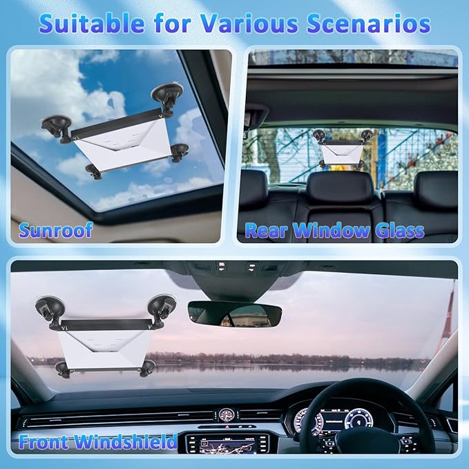 Starlink Mini Car Suction Cup Mount, Strong Adsorption for Car Windows & Sunroofs, Stable Mounting Kit Ensures Reliable Satellite Signal During Vehicle/Boat Travel, Perfect for Road Trips