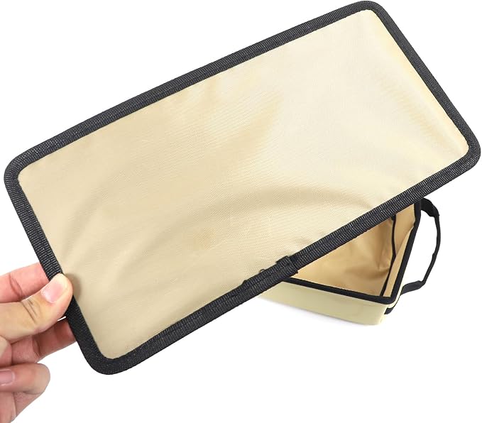 Under seat Storage Bag for Ineos Grenadier 2020-2025 Accessories Oxford Cloth Tool Organizer Box Under Front Seat, Underseat Hidden Bag Organizer Tray Drawer Bin with Anti-slip Handle (Beige)