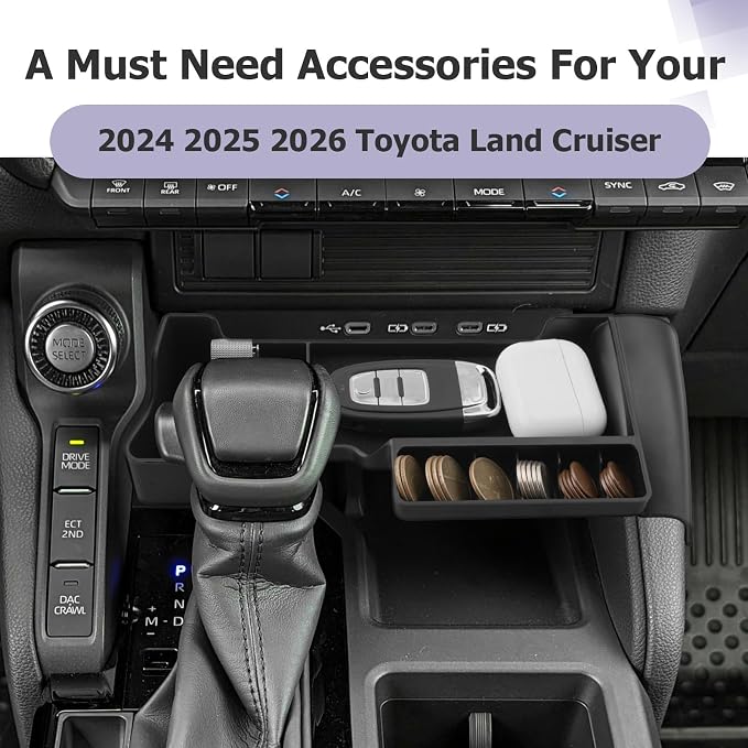 LUWU Land Cruiser 2025 2026 Center Console Organizer - Compatible with 2024 2025 2026 Toyota Land Cruiser Accessories Under Screen Organizer Tray 2025 2026 LC250 Armrest Console Organizer