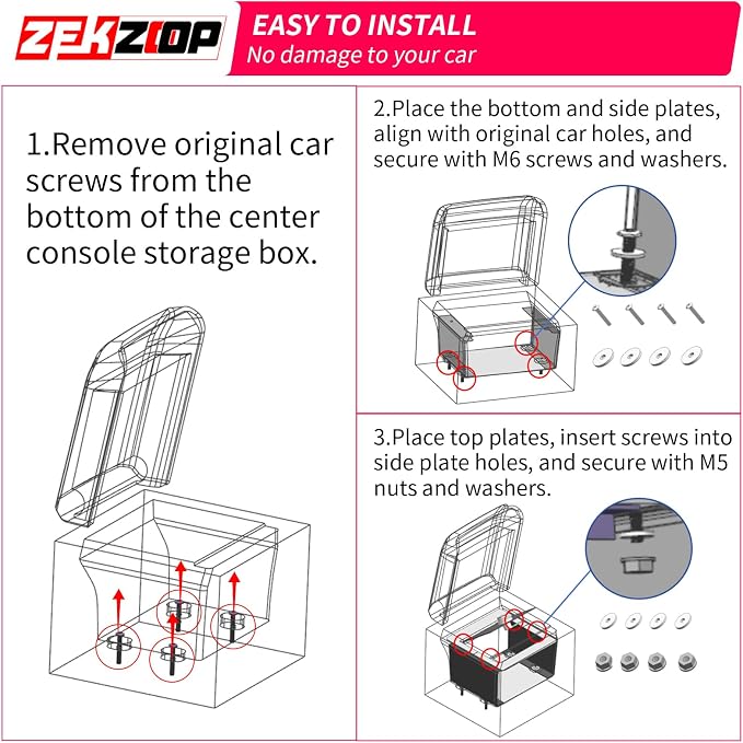Center Console Safe Lock Box Compatible with 2025 2026 Toyota 4Runner Armrest Security Organizer Center Console Safe Vault Lockbox 3 Digit Combination Lock with Key for 4 Runner Accessories
