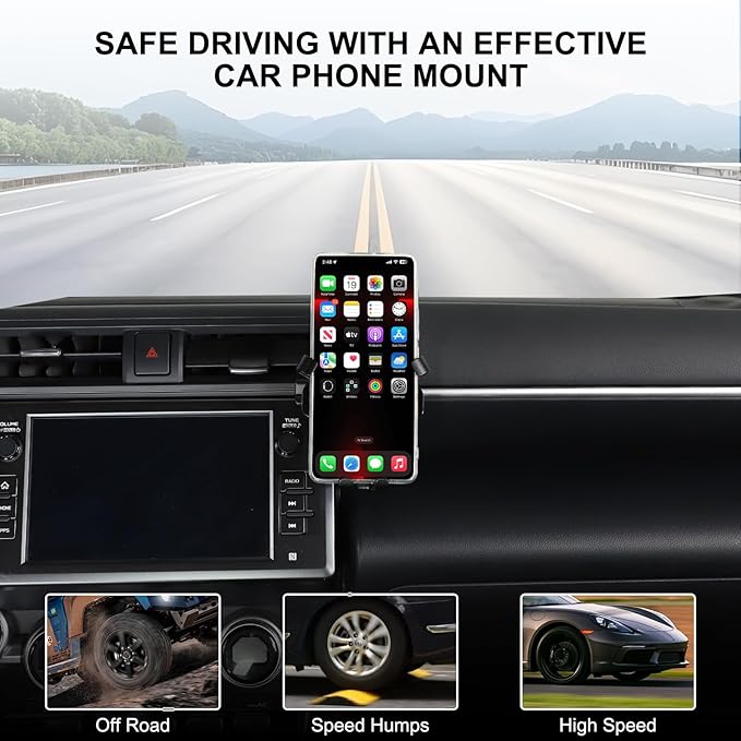 HAPPYHORSE Car Phone Mount Compatible with Toyot@ 86/Subaru BRZ 2022-2024 Car Central Control Right Side Mobile Phone Bracket Phone Holder Phone Mount with Self-Adhesive Base Accessories (Type B)