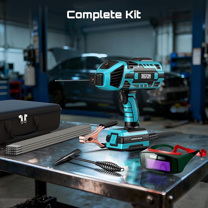Seesii Portable Welder Handheld, 110V 120A Portable Welding Machine with Goggles & Chipping Hammer, Compatible with for 3/32"-1/8" Rods, Suitable for Home DIY Repair and Automotive Repair Welding