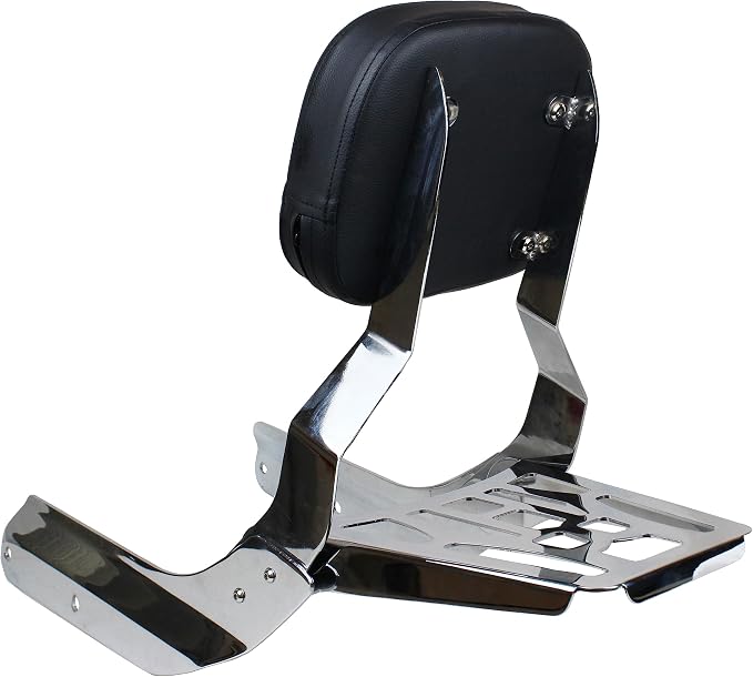 YHMOTO Passenger Sissybar Backrest with Luggage Rack Fits for Honda VTX 1300 1800 N/R/S Models 2002-2008 (Chrome)
