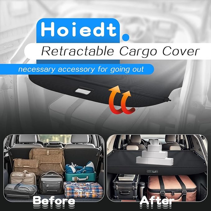 Cargo Trunk Cover Compatible with Grand Cherokee 2011-2021 Retractable Luggage Security Rear Shade Cover Waterproof Anti-UV Privacy Protection(Not fit for 2021 Winter-2022 Grand Cherokee L