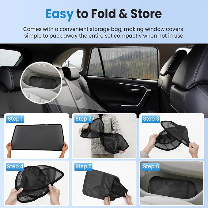 KUST Car Window Shades for 2023-2025 2026 Kia Sportage Accessories, Breathable Mesh Magnetic Window Covers, Rear Back Side Window Sun Shades UV Block Privacy Protection for Baby Camping Napping 2PCS