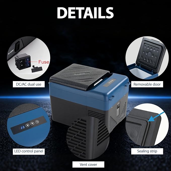 KI12 12 Volt Refrigerator,Portable Freezer,11 Quart(12L) Car Cooler,12V Car Fridge,12/24V DC 100-240V AC for Camping, Travel, Truck, RV, Boat -4℉~68℉