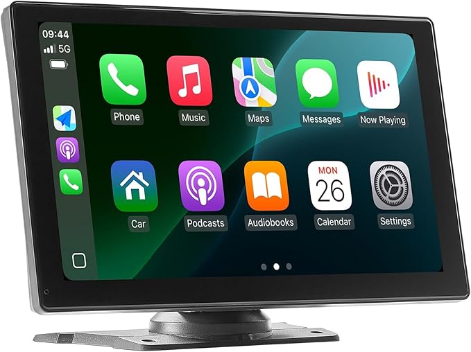 VEVOR Wireless Car Stereo, 9-Inch HD Portable Radio Touch Screen Compatible with Apple CarPlay & Android Auto, CarPlay Screen with Backup Camera, Voice Control, Mirror Link, Bluetooth, GPS Navigation