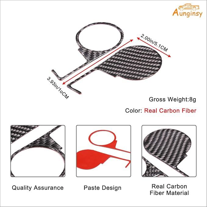 Aunginsy Central Control Steering Button Frame Trim Compatible with Toyota Tundra 2007-2013 Carbon Fiber Center Console Steering Button Panel Protection Cover Decorative Sticker Interior Accessories