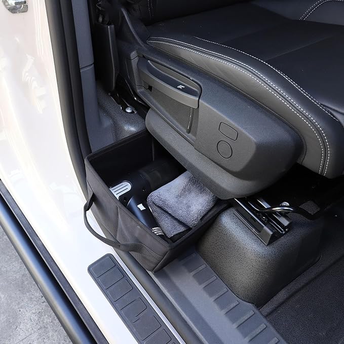 Compatible with Ineos Grenadier 2020-2024 Under Seat Storage Tray, Customized Oxford Cloth Driver Passenger Underseat Hidden Organizer Tool Box Organizer with Anti-slip and Handle (1PCS)