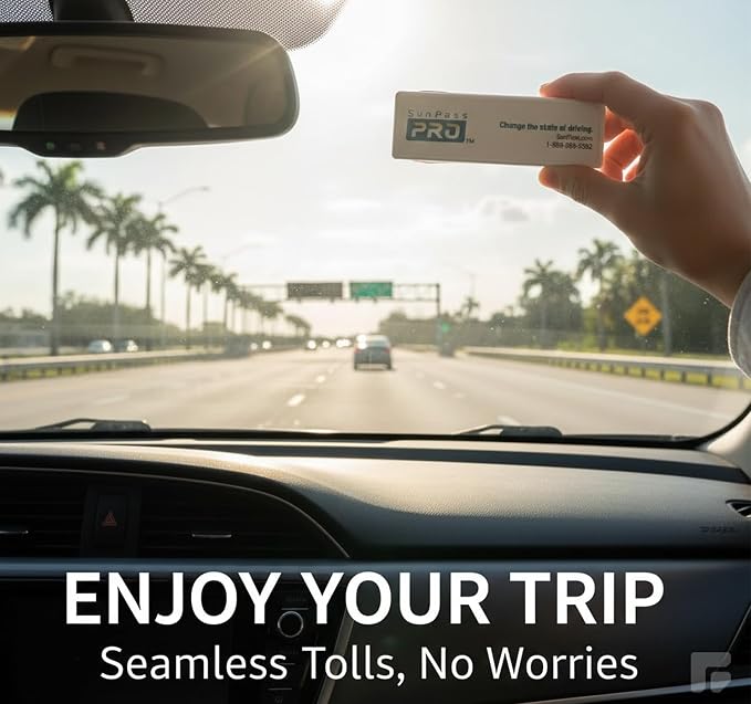 Sun Pass Pro Universal Toll Transponder – Prepaid Electronic Pass for Florida & 21 Additional States (PRO)