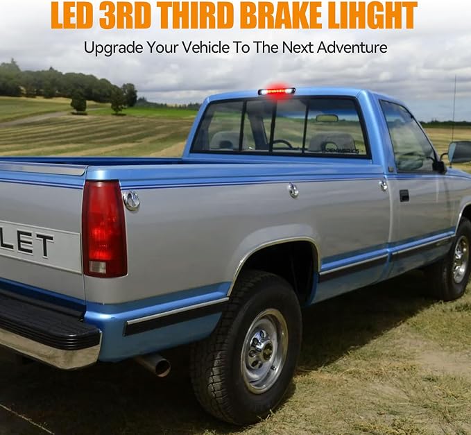 Third 3rd Brake Light LED for 1988-1999 Chevy/GMC C1500 C2500 K1500 K2500 Silverado Blazer, High Mount Rear Brake Lights Assembly Center Cab Cargo Lamp Stop Light