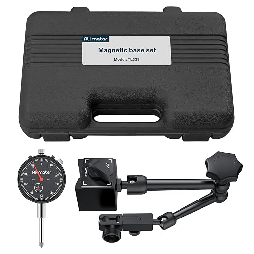 Dial Indicator Magnetic Base Set (132lbs/60kg Tensile Force) 0-1 Inch Precision Gauge for Machining,Lathe Alignment & Metalworking Dial Indicator Gage Gauge for 3D Printer Lathe Workshop