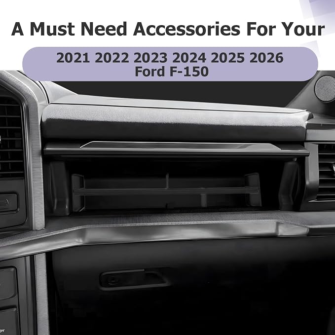 LUWU Glove Box Organizer Compatible with 2021-2025 2026 Ford F150 Accessories Passenger Side Storage Divider Partition Insert Box Glove Storage Compartment Organizer Tray ABS Materials