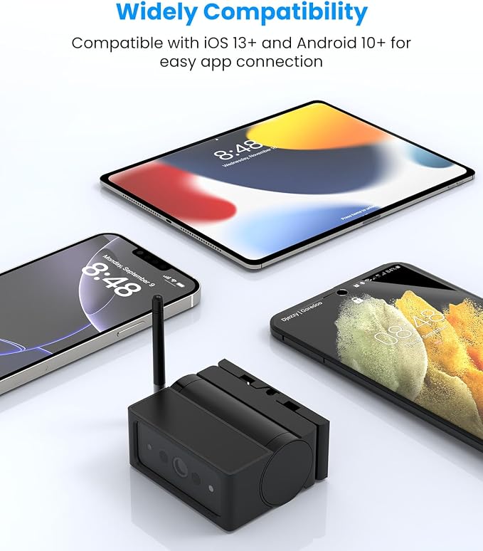AUTO-VOX Magnetic Wireless Backup Camera with WiFi Connection | No Monitor Needed, Snaps On in 1 Sec, Solar Powered for Longer Runtime, Reliable Live View up to 230FT for Truck Trailer RV