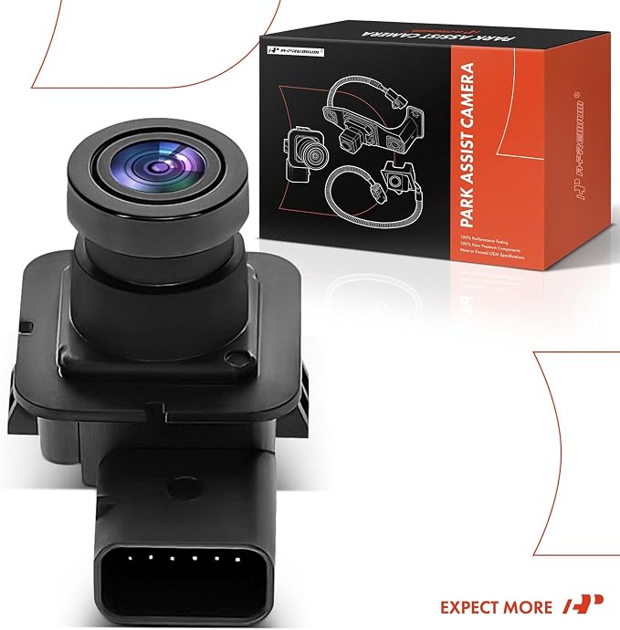 A-Premium Rear View Backup Camera C.A.P.A. Compliant - Compatible with Ford Expedition 2015-2017 - Replaces OE Parts# FO1960113C, FL1Z-19G490-A, FL1Z-19G490-B - Rear Park Assist Camera