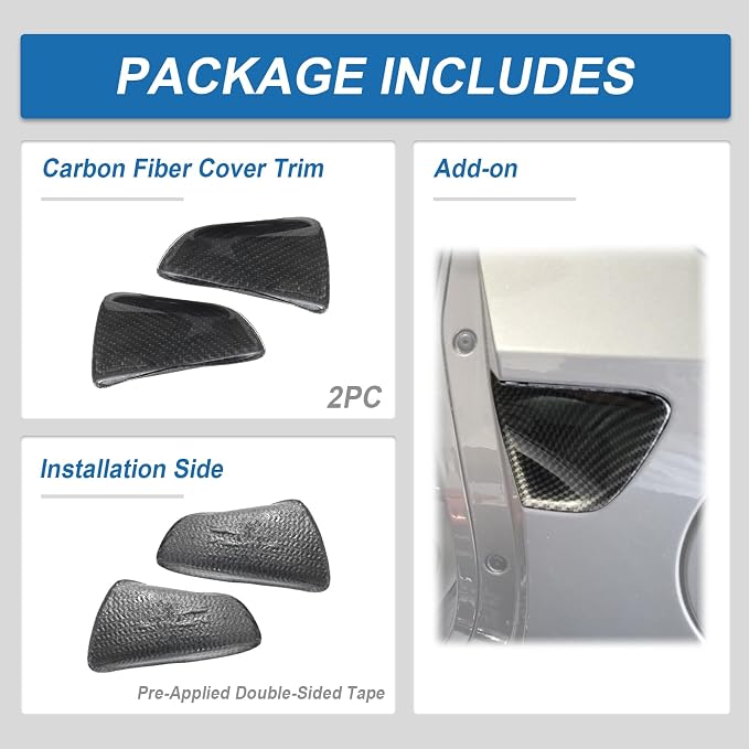 Real Carbon Fiber Door Handle Bowl Cover Compatible with Corvette C7 2014–2019