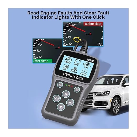 Automobile Fault Detector, Multi-Language Read Vehicle Information OBDII Scanner Vehicle OBD2 2Pcs Code Reader MS310 Car Diagnostic Scan Tool Work for Car Auto