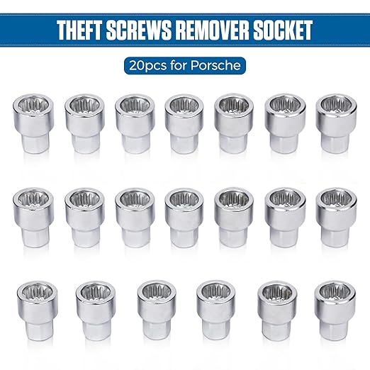 BELEY 20PCS Wheel Lock Nut Key Kit for Porsche & VW Touareg - Anti-Theft Lug Nut Remover Tool Set with Screw Remover