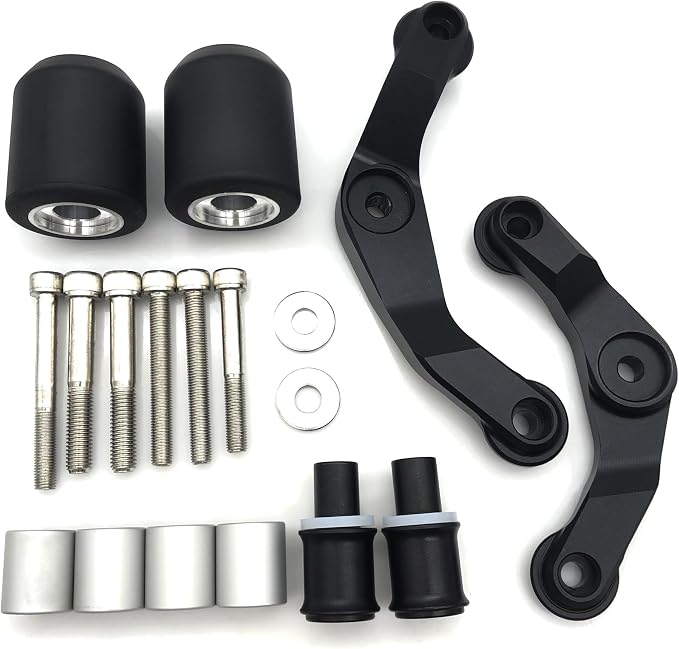 MZS Motorcycle Frame Sliders, Crash Protector Falling Protection Guards Kits No Cut Accessories Aluminum Black Compatible with Z H2 2020-2024 / ZH2 SE 2020-2024