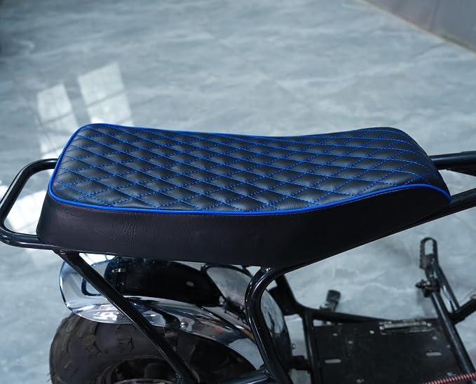 JMCHstore Blue Diamond Stitch Retro Mini bike Seat for Monster Mega Moto MMB80 80cc FRP GMB100 98cc, For Coleman RB100 RT100 Mini Bike Cushion Replacement parts