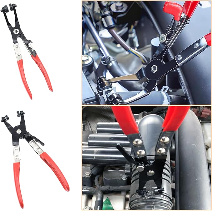 16 Pcs Hose Clamp Pliers Set, Hose Clamp Removal and Installation Tool with Long Flexible Plier & Electrical Disconnect Pliers for Automotive Coolant Radiator Heater, Water Hoses, Fuel Lines