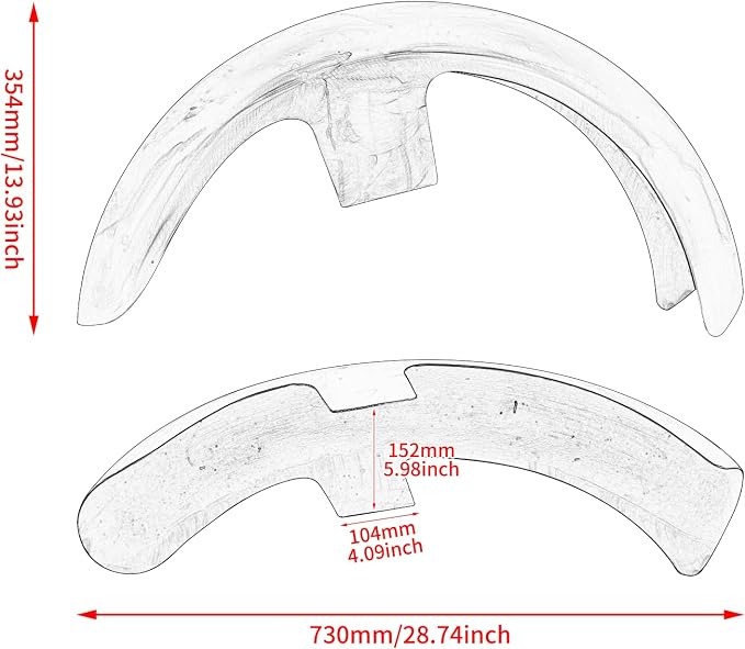 21 inch Front Fender Unpainted Motorcycle Wrap Mudguard for Bagger Models Fit for Harley Touring Road King Electra Glide Street Glide 120/R21