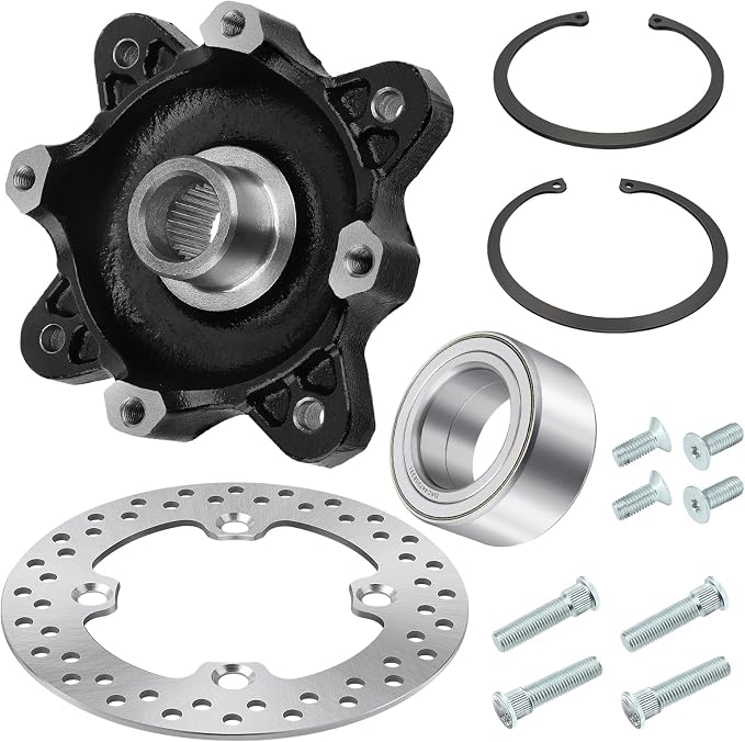 Front Wheel Hub Bearing Stud Brake Rotor Kit for Polaris RZR 900 800-4 570 Ranger 800 Diese-l 900 700 ACE 570 900 5137659-067 3515090 5254999 7517871
