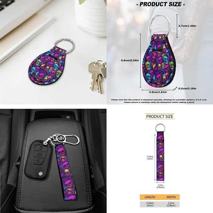 Skull Print Car Seat Cover for Front and Back Seats with Headrest Covers Steering Wheel Cover Safety Belt Pads Armrest Cushion Gear Shift Lever and Handbrake Covers Keychain