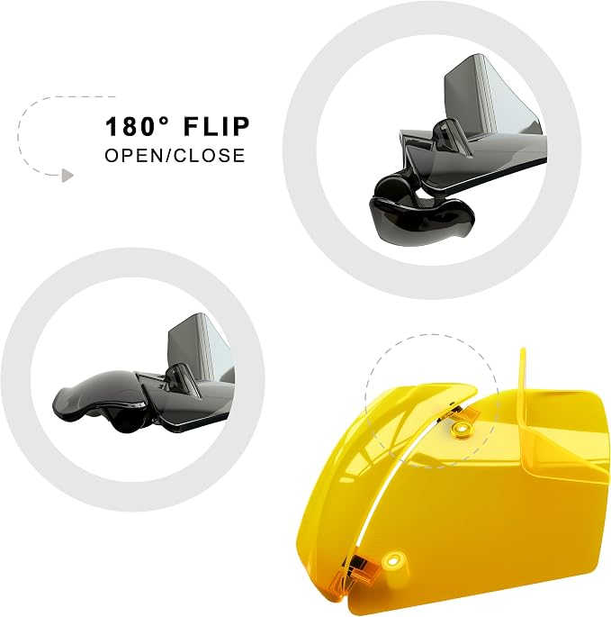 Side Wings Wind Air Deflector Fairing Fit for Harley 2024-2026 CVO Road Glide ST FLTRXSTSE 2024-2026 Road Glide FLTRX 2023-2025 CVO Road Glide FLTRXSE (Yellow)