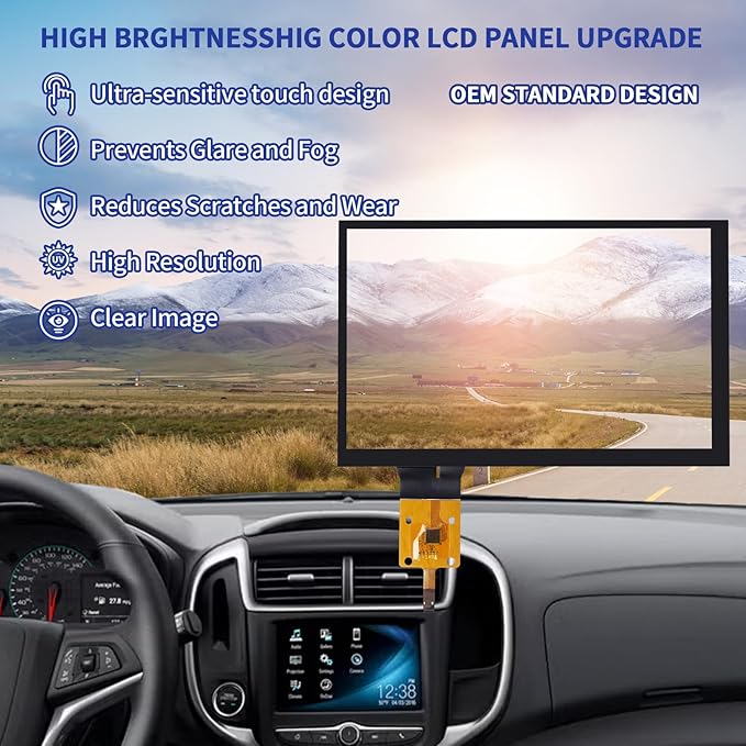 TsuperU 7" Touch Screen Digitizer Replacement for Chevy Malibu Camaro Colorado Sonic Equinox Cruze Trailblazer Trax Traverse 2017-2019 MYLINK Radio Screen, Touchscreen Navigation System LA070WV6-SD01