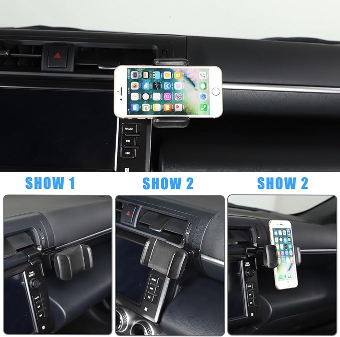 HAPPYHORSE Car Phone Mount Compatible with Toyot@ 86/Subaru BRZ 2022-2024 Car Central Control Right Side Mobile Phone Bracket Phone Holder Phone Mount with Self-Adhesive Base Accessories (Type A)