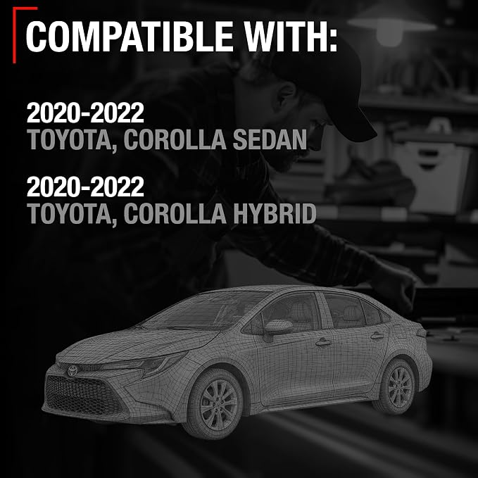 Rear View Backup Camera, Reverse Park Assist - Compatible with 2020-2022 Toyota Corolla Sedan, 2020-2022 Toyota Corolla Hybrid - with Mounting Grommet - OEM 8679002190, 8679012270, TO1960169