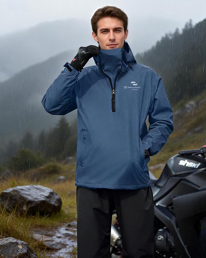 Rain Suits for Men Waterproof Lightweight Packable Outdoor Breathable Raincoat with Hood for Fishing Cycling