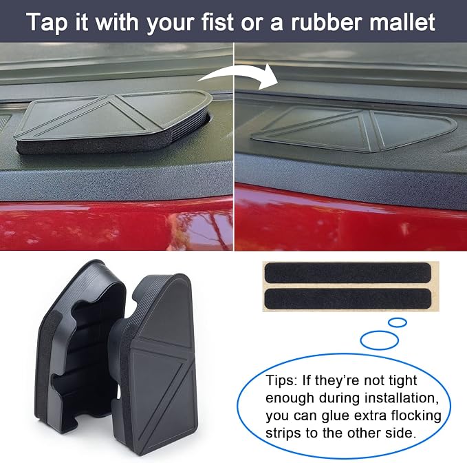 TOPINSTALL Full Size Tray and Stake Pocket Covers Compatible with 2019-2022 Silverado 1500/Sierra 1500 and 2020-2023 Silverado/Sierra 2500HD 3500HD, Tray (Bucket Seats Only)