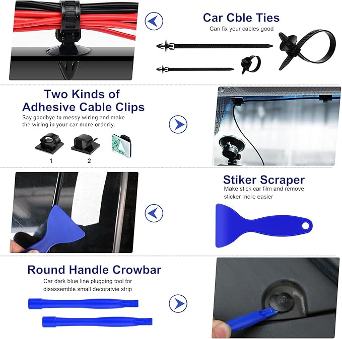 432Pcs Auto Trim Removal Tool Kit No Scratch Pry Tool for Car Door Panel Dashboard Removal, Include Clip Removal Tool, Panel Removal Tool, Car Radio Removal Tool, Blue